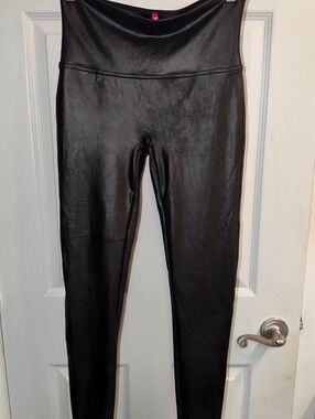 SPANX Faux Leather High Waisted Leggings Black Size Large
